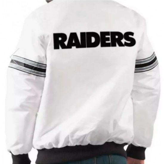 New Mens Raider White Satin Jacket