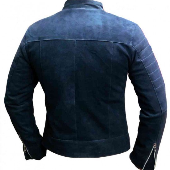 New Mens Stylish Suede Leather Cafe Racer Jacket