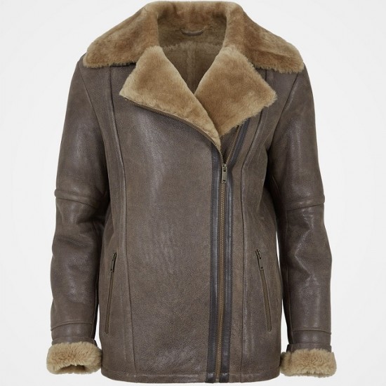 New Womens Aviator B3 Sherling Winter Jacket