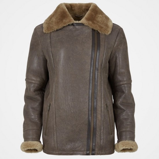 New Womens Aviator B3 Sherling Winter Jacket