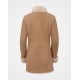 New Womens Beige Sherling Fur Coat