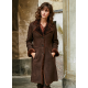 New Womens Brown Sherling Fur Coat