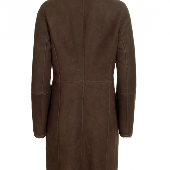 New Womens Brown Sherling Fur Coat