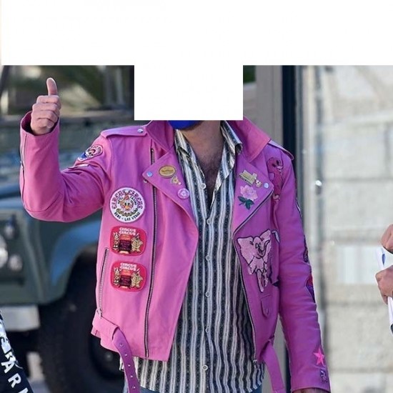 Nicolas Cage Pink Leather Jacket