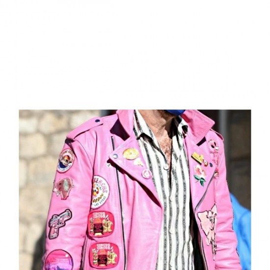 Nicolas Cage Pink Leather Jacket