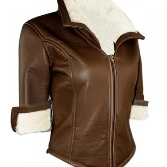 Overwatch Women Shearling Brown Tracer Jacket