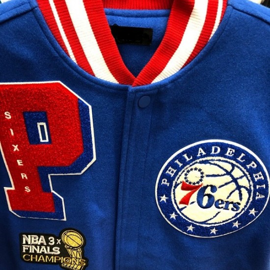 PHILADELPHIA 76 ERS NBA Mash Up Mens Long Sleeve Varsity JACKET