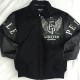 Pelle Pelle Black Wool & Leather Varsity Jacket