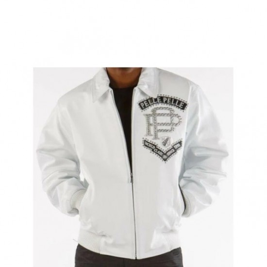 Pelle Pelle Elite Series Men White Leather Jacket