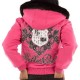 Pelle Pelle Fur Hooded Pink Crest Women Jacket