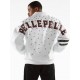 Pelle Pelle Studded Letterman White Jacket