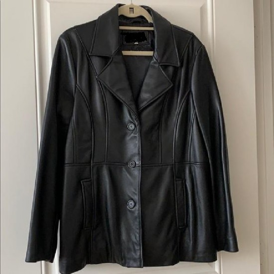 Pelle Pelle Unisex Black Leather Blazer