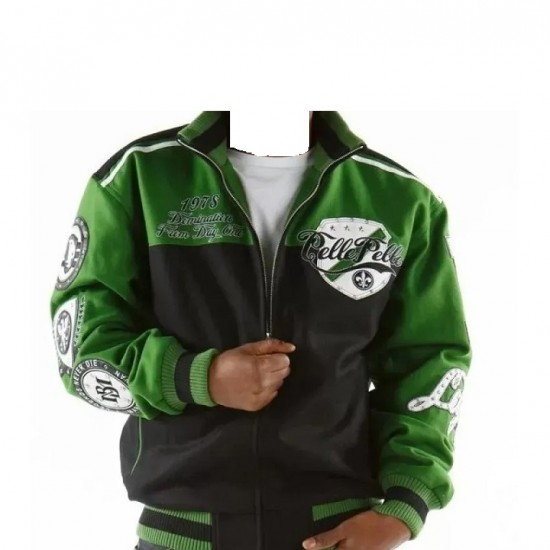 Pelle Pelle Unstoppable Revolution Green Varsity Jacket