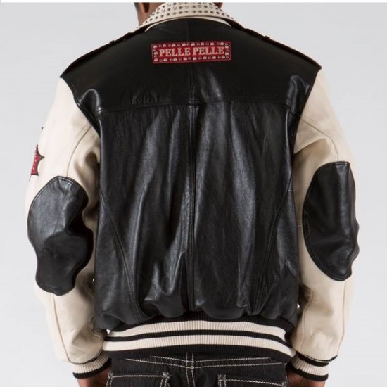 Pelle Pelle Varsity Biker Blackivory Plush Jacket