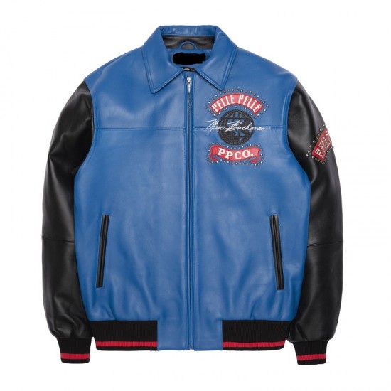 Pelle Pelle World Tour Royal and Black Leather Jacket