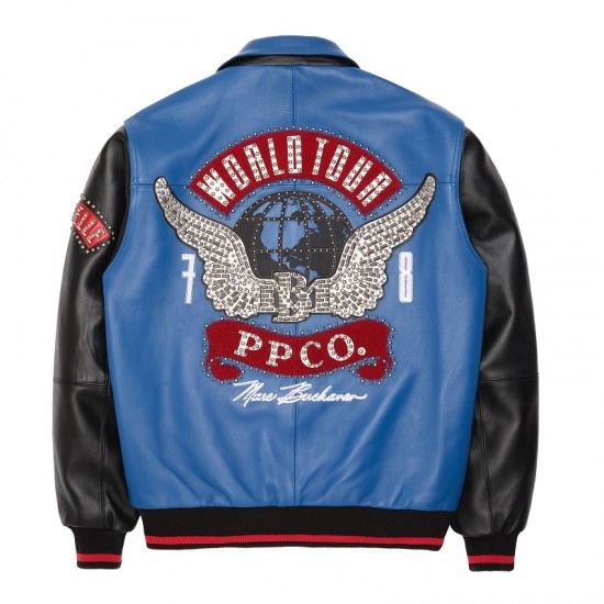 Pelle Pelle World Tour Royal and Black Leather Jacket