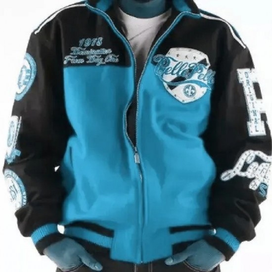 Pelle Pelle World Turquoise Varsity Jacket