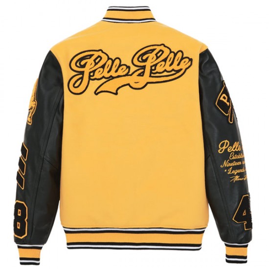 Pelle Pelle Yellow Biker 1978 Varsity Jacket