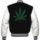 Pot Leaf Weed Cannabis Rastafarian High Times Black Varsity Jacket