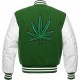 Pot Leaf Weed Cannabis Rastafarian High Times Green Varsity Jacket