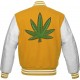 Pot Leaf Weed Cannabis Rastafarian High Times Yellow Varsity Jacket