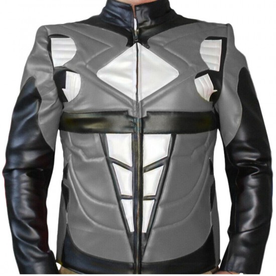 Power Ranger RPM Motorcycle Grey Look Leather Jacket