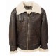 Men's B3 Aviator RAF Real Shearling Brown Sheepskin Leather Flight Bomber Jacket