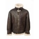 Men's B3 Aviator RAF Real Shearling Brown Sheepskin Leather Flight Bomber Jacket