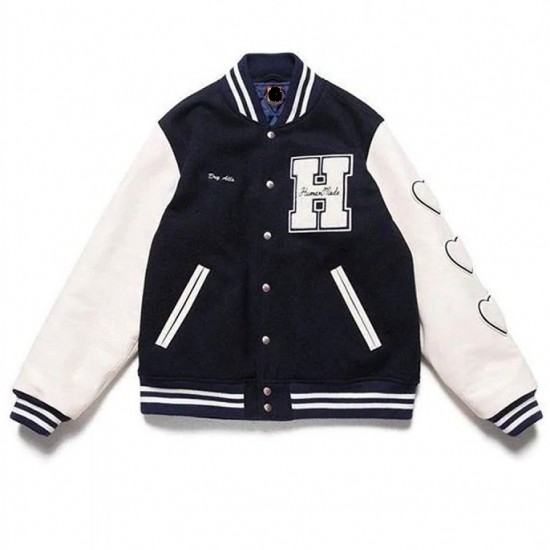 Race Human Made Letterman Black and White Jacket