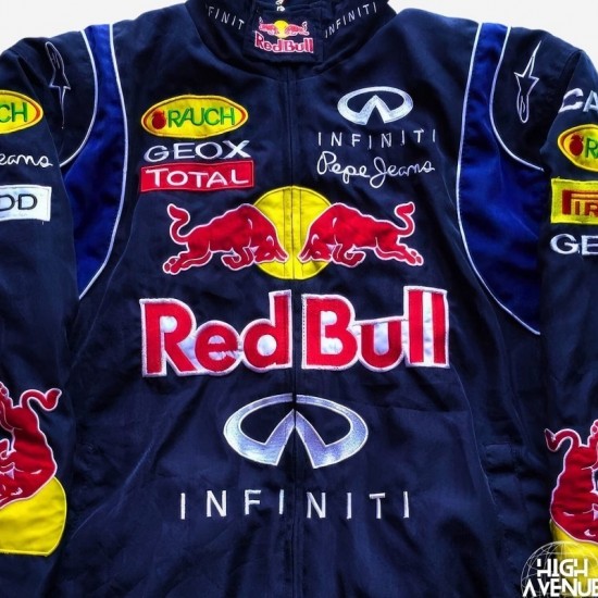 Red Bull Embroidered Blue Nascar Vintage Jacket