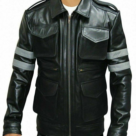 Resident Evil 6 Leon Leather Jacket Cosplay Costume Coat