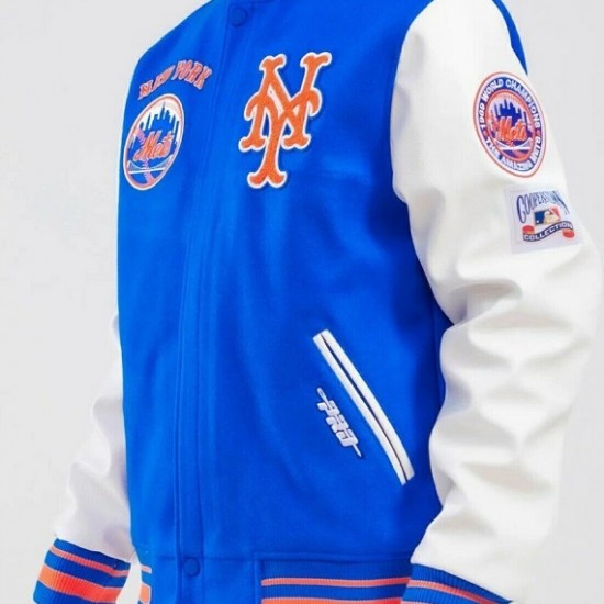 Retro Classic NY Mets Royal Blue Wool Varsity Jacket