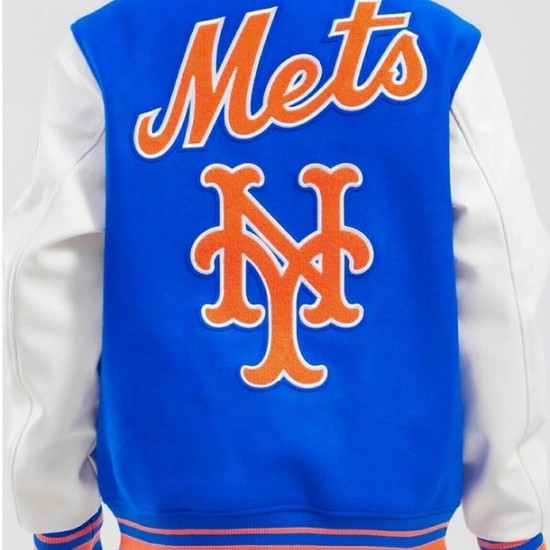 Retro Classic NY Mets Royal Blue Wool Varsity Jacket