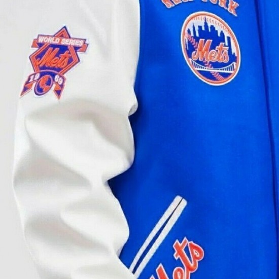 Retro Classic NY Mets Royal Blue Wool Varsity Jacket