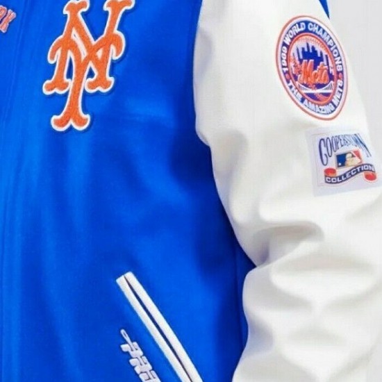 Retro Classic NY Mets Royal Blue Wool Varsity Jacket