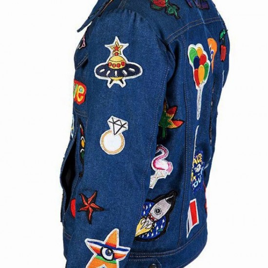 Rocketman Elton John Blue Denim Jacket with Patches