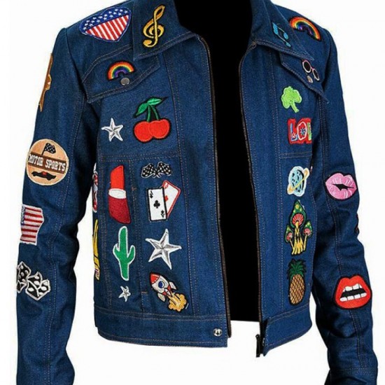 Rocketman Elton John Blue Denim Jacket with Patches