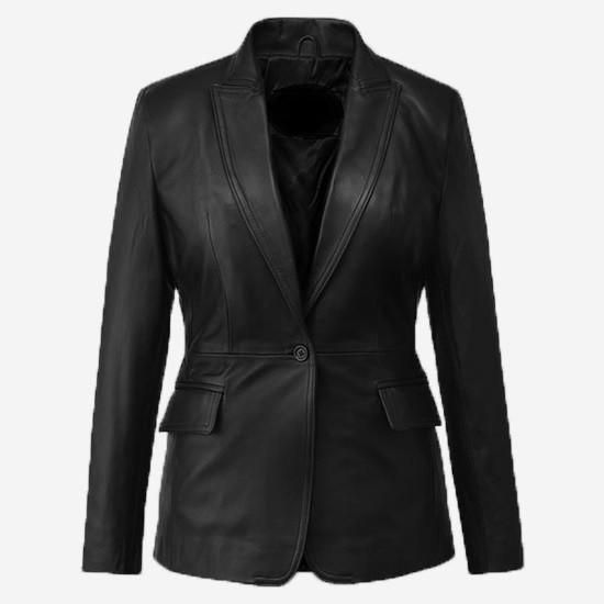 Scarlett Johansson Winter Soldier Black Leather Blazer