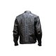 Mens Reflective Skeleton Motorcycle Soft Cowhide Leather Jacket