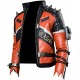 Slasher 76 Black and Orange Biker Leather Jacket