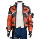 Slasher 76 Black and Orange Biker Leather Jacket