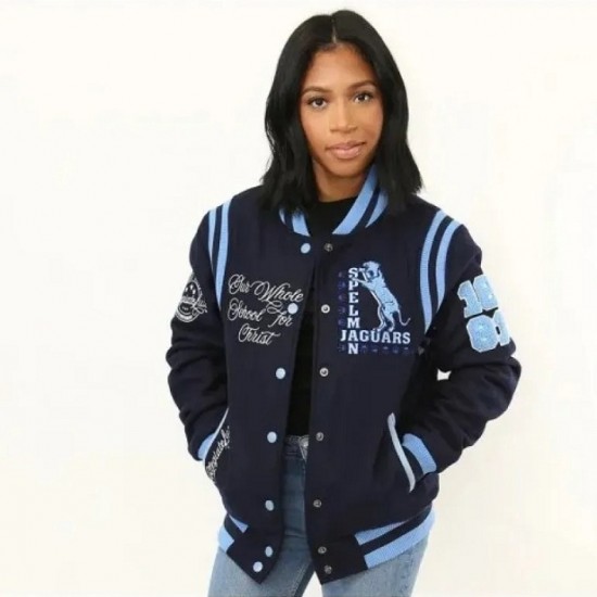 Spelman A&M University Navy Blue Varsity Jacket