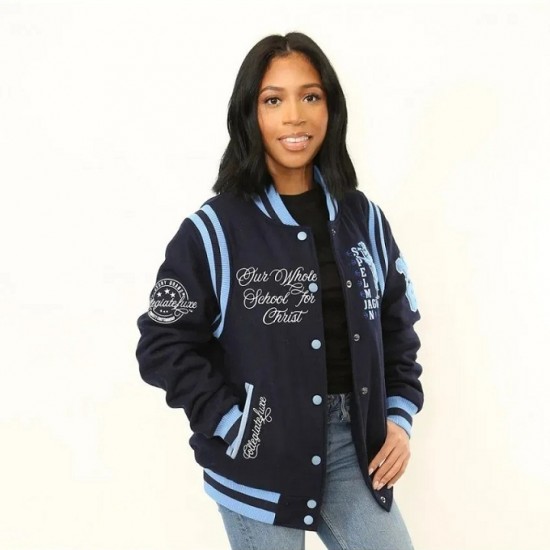 Spelman A&M University Navy Blue Varsity Jacket