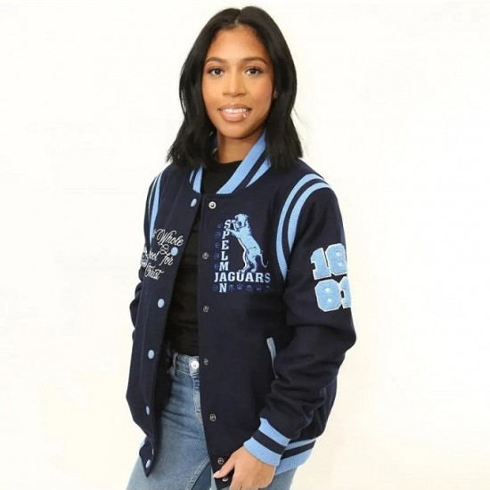 Spelman A&M University Navy Blue Varsity Jacket