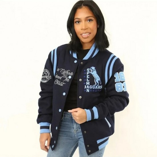 Spelman A&M University Navy Blue Varsity Jacket