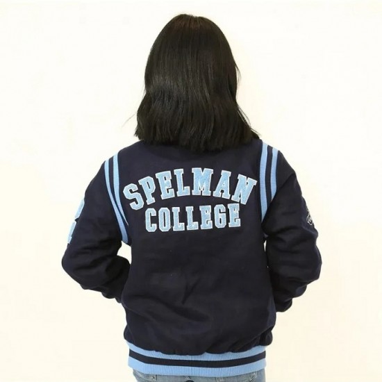 Spelman A&M University Navy Blue Varsity Jacket