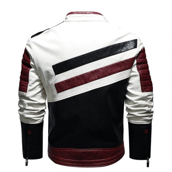 Sporty Leather Motorcycle Speed Racing Jacket