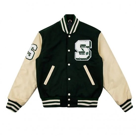 Stadium MMXV Letterman Green Jacket