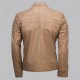 Stripes Beige Fashion Leather Jacket for Men