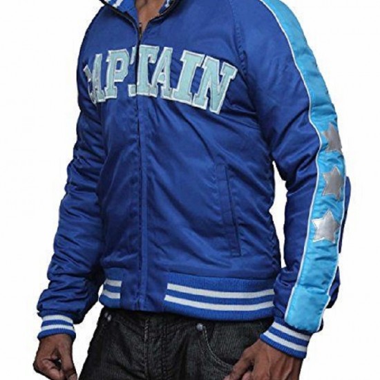 Suicide Squad Captain Boomerang Jai Courtney Blue Varsity Satin Jacket